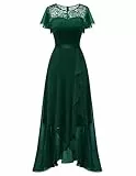 Berylove Abendkleid Lang Elegant für Hochzeit Ballkleider Damen Lang Kleid Hochzeitsgast Damen 7051 DarkGreen XS