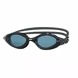 Zoggs Panorama Schwimmbrille Erwachsene, Herren und Damen – UV-Schutz, Antibeschlag, Bequemer, Auslaufsicherer Sitz, Schnell Verstellbares Kopfband, 180° Rundumsicht, Rauchglas/Schwarz