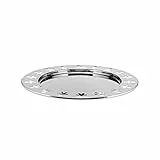 Alessi 'GIROTONDO' Platte, rund mit durchbrochenem Rand aus Edelstahl, 3.7 x 41 x 8.2 cm, Silber
