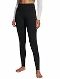 baleaf Thermoleggings Winter Damen Fahrradhose Lang mit Reißverschluss Warm Gefüttert Jogginghose Running Tights Thermo Laufhose Wasserdicht OutdoorHosen Winterhose Schwarz L