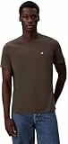 Calvin Klein Herren T-Shirt Kurzarm Classic Monogram Tee mit Rundhalsausschnitt, Braun (Beluga), L