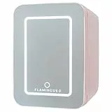 Flamingueo Kühlschrank Klein 10L - Mini Kühlschrank Led und Spiegel, 12V/220V, Skincare Fridge, Mini Fridge, Kosmetik Kühlschrank, Skincare Kühlschrank