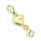 ALEXCRAFT 14K Herz Magnetverschluss Kette Gold 925 Sterling Silber Halskette Armband Verschluss DIY Jewellery Making Accessories