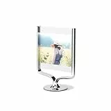 Umbra Wishbone Bilderrahmen für Fotogrößen 10 x 15 und 13 x 18 cm, beidseitiger Tischbilderrahmen für Bilder im Hoch- oder Querformat, Chrom