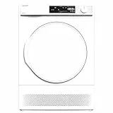 Sharp KD-NCA7S7PW91-DE Wäschetrockner, G, 7 kg, 15 Programme inkl. 12 Min. Kurzprogramm, Schontrommel mit LED-Beleuchtung, Weiß