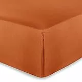AMEHA Super King Spannbettlaken 25 cm tief, weiches, gebürstetes Mikrofaser-Gewebe, pflegeleicht, lichtbeständig, Spannbetttuch (rostig, 180 x 200 cm)