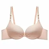 Jamicy BH Damen ohne Bügel Nahtloser Bequemer BH Push Up Soft BH Trägerverstellbarer Softschalen Ultrakomfortable Bustier Seamless Bra Gepolstert Bralette T-Shirts BH Sale Angebote Beige M