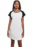 Urban Classics Ladies Contrast Raglan Tee Dress Frauen Kurzes Kleid weiß/schwarz L
