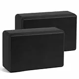 flintronic Yoga Block, Erwachsene Yogablock im 2er Set, Hochdichter Eva-Schaum, umweltfreundlich und leicht, Hartschaum, rutschfest, Ideal für Pilates, Pilates, Meditation (Schwarz)