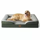 BEDSURE orthopädisches Hundebett Ergonomisches Hundesofa - 122x89 cm Hundecouch mit eierförmiger Kistenschaum für große Hunde, waschbar rutschfest Hundebetten, tannengrün