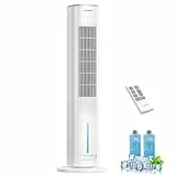 LEENON 3-in-1 Turmventilator mit Wasserkühlung, 38' Luftkühler (35dB leise), Fernbedienung, 3 Stufen & 4 Modi, 12H Timer, Oszillierend, Mobiler Verdunstungskühler für Schlafzimmer & Büro