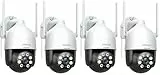 DEKCO 2K Überwachungskamera Aussen WLAN 4 Packungen, 350°/90° Schwenkbar WLAN Kamera Outdoor, 3MP WiFi Kamera mit Automatische Verfolgung, 30m Nachtsicht in Farbe, 2-Wege Audio, IP66…