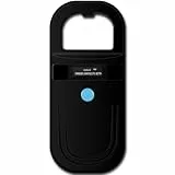 Smoostart Haustier Mikrochipscann, Tierchip Lesegerät Chipleser Hunde Chip Scanner Katze ISO11784/(85) FDX-B/EMID Mikrochip Lesegerät für Hunde/Katze 1000 Daten (SMOO01 Schwarz)