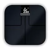 Garmin Index S2 Smart Waage – misst das Gewicht, Gewichtstrend, Körperfettanteil, Muskelmasse, BMI. Mit WLAN, Garmin Connect App-Anbindung und für bis zu 16 Personen, Schwarz