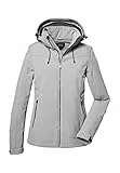 Killtec Damen Softshelljacke Softshell Jacke mit abzippbarer Kapuze Damen Softshelljacke wasserabweisend, Winddicht, atmungsaktiv 00212-hellgrau 40