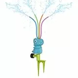 MoKo Wassersprinkler für Kinder, Dinosaurier Outdoor Wasserspielzeug, Schwimmbad Spielzeug mit 4 Flexiblen Schläuchen, Sommerspaß-Wasserspielzeug für Garten, Garten, Pool, 1 Packung, Blau