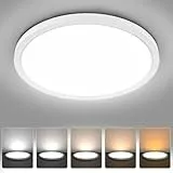 AVANLO LED Deckenleuchte Flach Ø30CM, Superhell 2400LM 24W Deckenlampe Wohnzimmer, 5 Farbtemperaturen Ultra Dünn Rund Küchenlampe für Schlafzimmer Balkon Flur Garage, 1 Stück