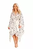 Kalimo Damen Hulhule Langärmliger Morgenmantel | Farbe: Ecru | Größe: L | Material: Polyester, Elasthan | Satin | Breitem Riemen | Bademantel, Hauskleid, Bathrobe, Hausmantel, Morgenrock, Nachthemd
