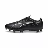 PUMA Unisex Ultra 5 Play FG/AG Soccer Shoe, Black White, 43 EU