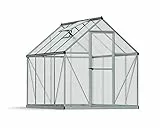 Canopia by Palram Gewächshaus klein Mythos 6x8 Treibhaus 247x185 cm Aluminium Silber Tomatenhaus Polycarbonatplatten UV-beständig