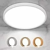 LQWELL Deckenleuchte LED Deckenlampe, IP44 Wasserfest Badlampe Rund Flach 12W 3000K 4000K 6000K 1320LM Modern Schlicht Lampe Dünn für Wohnzimmer Badezimmer Schlafzimmer Küche, 180 * 18mm