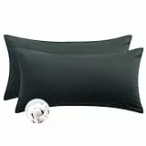 Aisbo Kissenbezug 40 x 80 Baumwolle 2er Set - weiche Kopfkissenbezug 40x80 Anthrazit mit Reißverschluss, 40x80cm Grau Pillow Cover Pillowcase