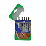 TIVOLY - Set HSS Hochleistungsbohrer für Holz - Zum Bohren in Holz - 8 abgestufte Bohrer aus Bronze Ø 2-3-4-5-6-7-8-10 mm