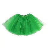 Tüllrock Damen Retro Tütü Rock Dreilagiger Tüll Tutu Rock für Erwachsene mit Futter 80er Jahre Neongrüner Tüll Rock für Halloween Rock Party Festival Feier