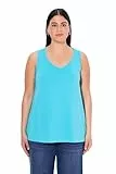 Ulla Popken Damen große Größen Übergrößen Plus Size Top, V-Ausschnitt, Classic, ärmellos tiefes Aqua 50+ 724584730-50+