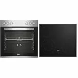 Beko BBUE12020X Einbau-Herd-Set, Multifunktionsofen mit 6 Heizarten und Glaskeramik-Kochfeld, SteamShine-Reinigung, AeroPerfect, Schwarz-Edelstahl