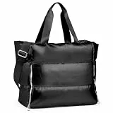 Damen Sporttasche, KIKIGOAL 25,4 Zoll wasserdichte Reisetasche, 30L Große Kapazität Damen Tragetasche, Turnbeutel mit Nass- und Trockentrennung, Schwarz , modisch