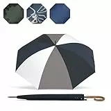 Sapor Design Regenschirm Stockschirm sturmfest Auf-Automatik windsicher | XXL groß & stabil für 2 Personen Damen & Herren | Golfschirm Reise – 113 cm Ø elegant | SAPOR DISTINCT