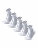 DANISH ENDURANCE Quarter Laufsocken, Knöchelhohe Sportsocken, Atmungsaktive Socken, Damen & Herren, 5 Paar, Weiß, 43-47