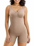 SHAPERX Shapewear Damen Bauchweg Stark Formend Body Shaper Overall-Shorts Abnehmen Shaping Bodysuit, UK-SZ5310-Sienna-L/XL