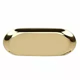 Ovales Schminktisch-Tablett, Edelstahl-Schmucktablett, Vanity Tablett Serving Tablett Organizer Tablett, Ovale Ablageschale Edelstahl Buffet Platte, Aufbewahrungs-Organizer 23 X 9.4cm