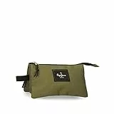 Pepe Jeans Aris Federmäppchen, dreifach, Grün, 22 x 12 x 5 cm, Polyester, grün, Talla única, Dreifach-Etui