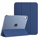 MoKo Hülle für iPad (A16) 11. Generation 11 Zoll 2025, iPad 10. Generation 10,9 Zoll 2022, Schlanke Stand Schutzhülle mit Hart PC Transparent Rückseite, Unterstützt Touch ID, Marineblau