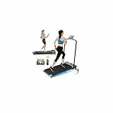 TODO Laufband für Zuhause mit 4 Level Neigung, Walking Pad mit APP, 2 in 1 Klappbares Laufband bis 12 km/h, Unter Schreibtisch Laufpad, LED-Anzeige und Fernbedienung