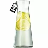 KADAX Glaskaraffe, Wasserkaraffe aus robustem Glas, Spülmaschinenfeste Getränkekaraffe, Bleifreier Wasserkrug, Karaffe für Wasser, Saft, Limonade, Milch (1L - 1 Stück) … B0CHMQ2KP3
