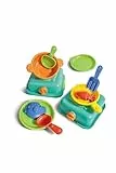 Hape Sandküche - Spielset zum Kochen, Strandspielzeug, Outdoor Sandspielzeug, Gartenspielzeug und Rollenspiel, Lernspielzeug für Kinder ab 18 Monaten