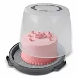 Dr. Oetker Transportbox für Kuchen extra hoch – Runde Tortentransportbox mit Einlegeboden – Platz für 20 cm hohe Kuchen und Torten, Kuchendurchmesser 22,5 cm