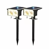 btfarm 2 Stück Solarlampen für Außen mit Bewegungsmelder, 3 Modi Solarstrahler für Außen Garten IP65 Wasserdicht Led Solar Strahler, 3000K Solarleuchten Aussen für Eingang Terrasse Treppe, Warmweiß