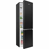 Bomann Kühlschrank mit Gefrierfach | Energieklasse D | 180cm | Kühl Gefrierkombination leise 39 dB | 4 Ablagen & 3 Schubladen | Türanschlag wechselbar | 269L Kühlgefrierkombi | KG 184.1 schwarz