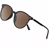 Arjien Damen Polarisierte Sonnenbrille UV400 Schutz Vintage Runde Sonnenbrille für Frauen, Ultraleicht TR90 Rahmen