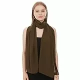 Shawl Factory Chiffon Schal Damen Khaki - Seidenweich und Federleicht - Eleganter Halstuch Schal - Polyester Tuch Halstuch Damen Frühling Sommer - Pflegeleichtes Schaltuch - Damenschal Leicht (Khaki)