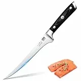 SHAN ZU Filetiermesser, Filitiermesser Scharf 18cm, Deutscher Edelstahl Fischfiliermesser mit Ergonomischer Griff Lachsmesser Fischmesser Exquisiter Geschenkverpackung