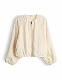 OPUS Damen Jacke | Leichter Blouson mit feiner Kreppstruktur Regular Fit Light Cotton, 38