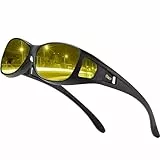 DUCO Polarisierte Nachtfahrtbrille Überbrille für Korrektionsbrille für Brillenträger Polarisierte Nachtsichtbrille 8953Y (M,Mattschwarz)
