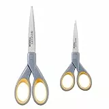 Westcott E-13824 00 Titan Nitrid Softgrip Scheren-Set, grau/gelb, 13cm (5') und 18cm (7'), 2 Stück