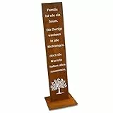 Rostikal Familie Spruchtafel 100 cm – Edelrost Deko-Schild aus Metall mit Spruch – Garten- und Wohnzimmer Deko – Handmade Geschenkidee, wetterfest für drinnen und draußen